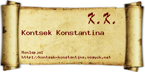Kontsek Konstantina névjegykártya